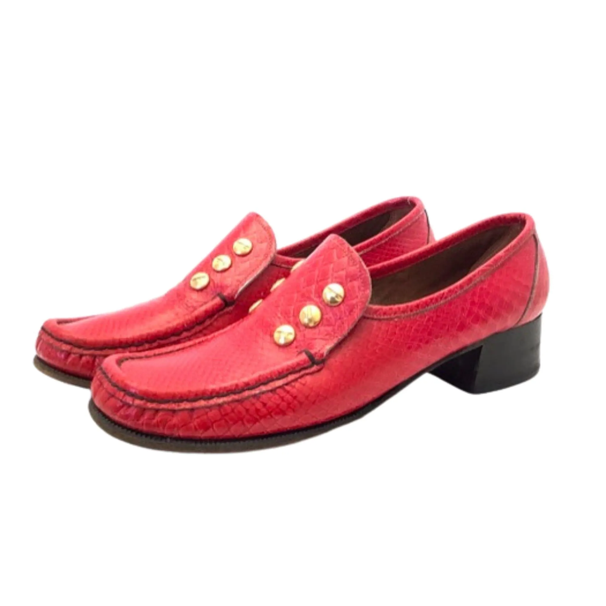 Vaneli Red Leather Loafers