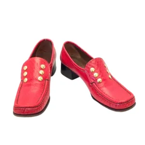 Vaneli Red Leather Loafers