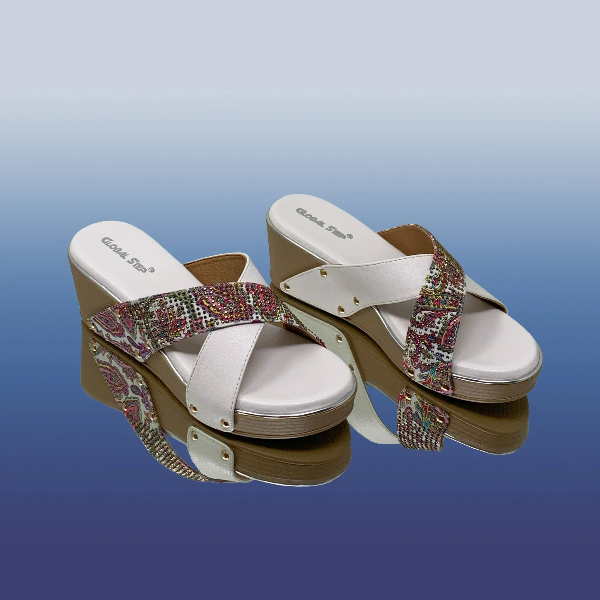 White Stylish Wedge Sandals