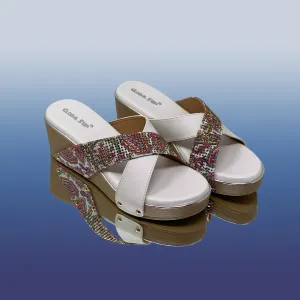 White Stylish Wedge Sandals