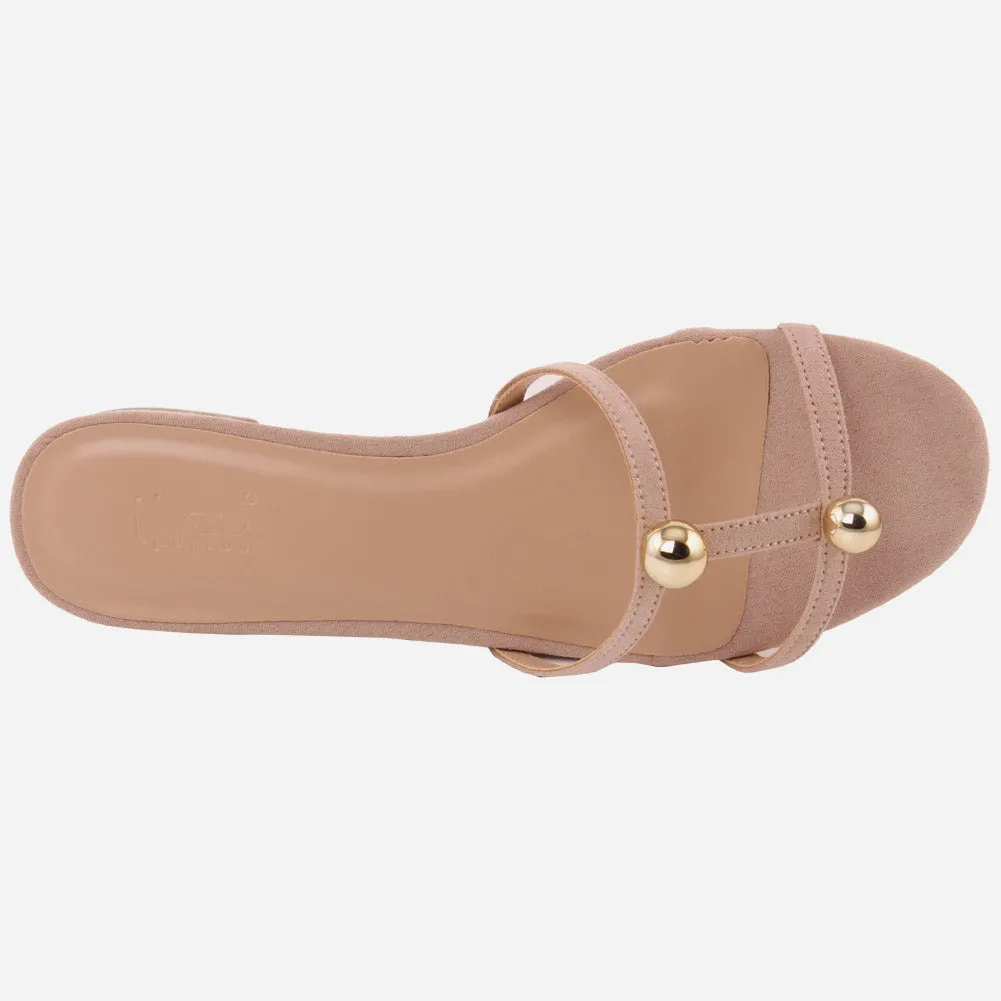 Women "MELISSA" Low Heel Gemstone Slippers
