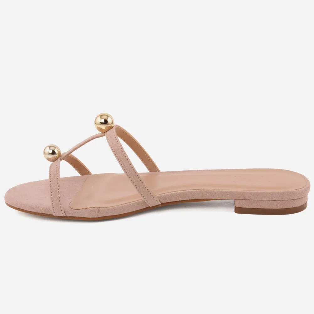 Women "MELISSA" Low Heel Gemstone Slippers