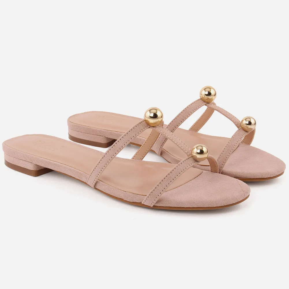 Women "MELISSA" Low Heel Gemstone Slippers