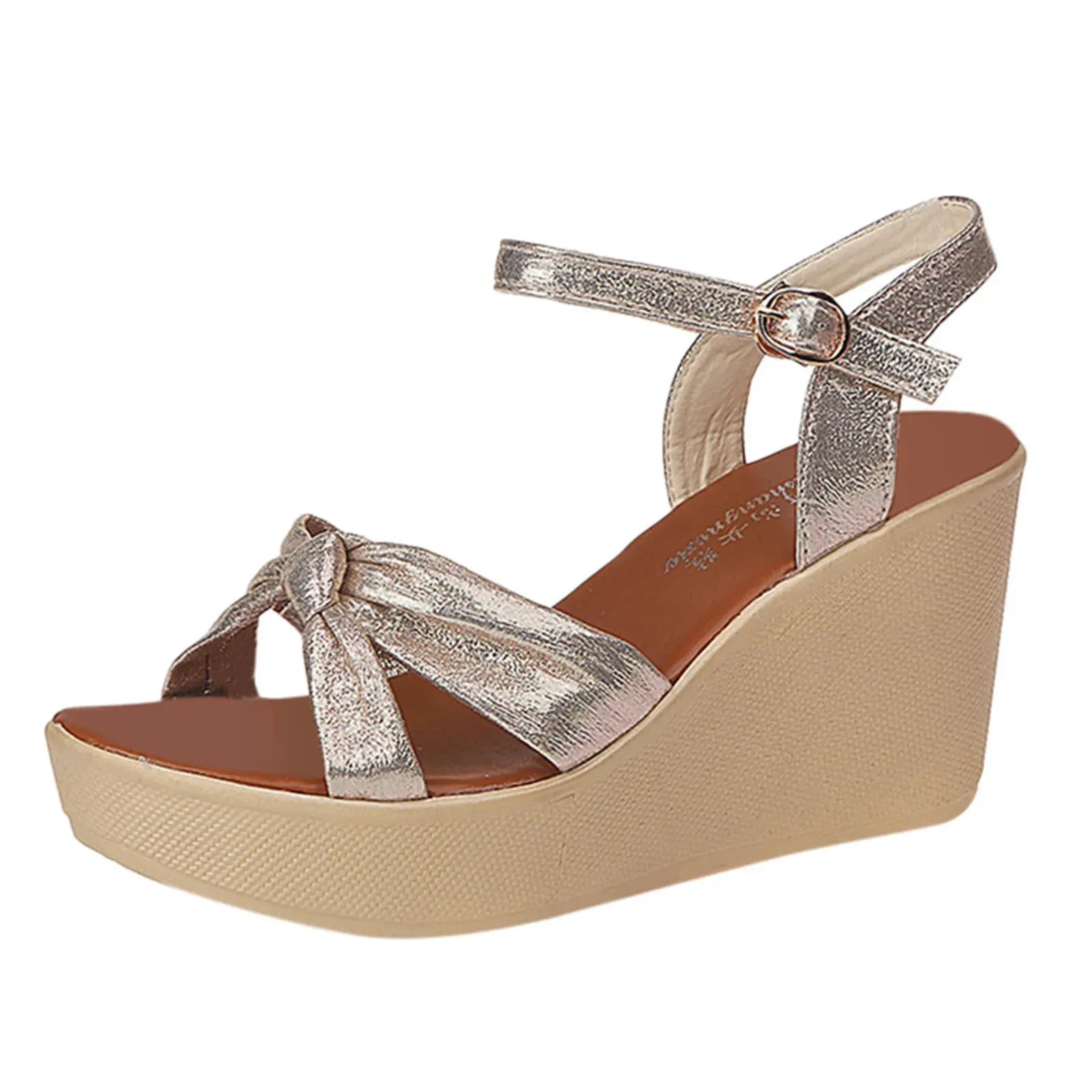Women's Summer Sandals High Heels - Butterfly-Knot Peep Toe Wedges Party Shoes