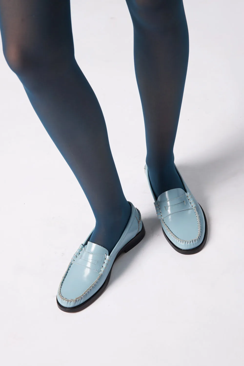 Zoe Loafers in Blue Leather